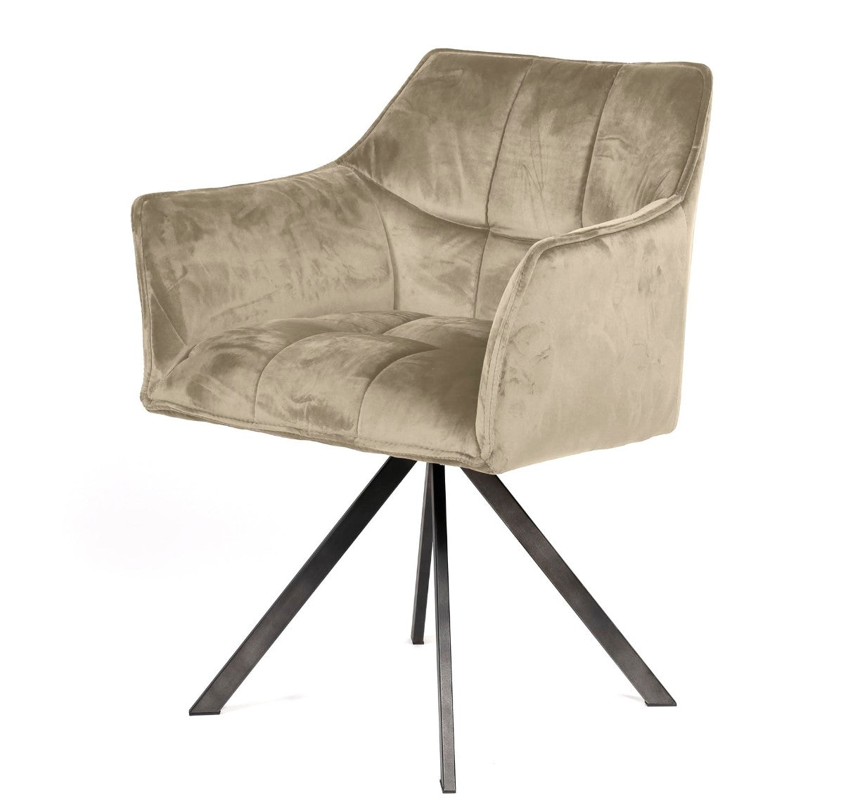 AnLi Style Armstoel raster draaibaar - champagne velours