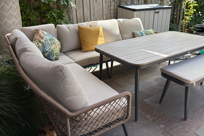 GI Allasio lounge-dining hoekset (6-delig) - Carbon black|Zand