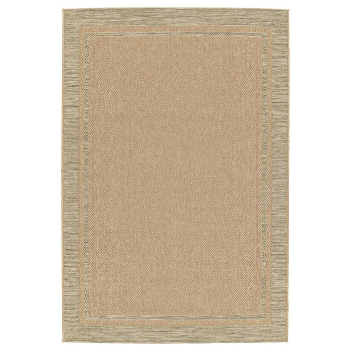Boho&me Buitenkleed ruiten - Corde Cadre naturel|groen - 160x230 cm