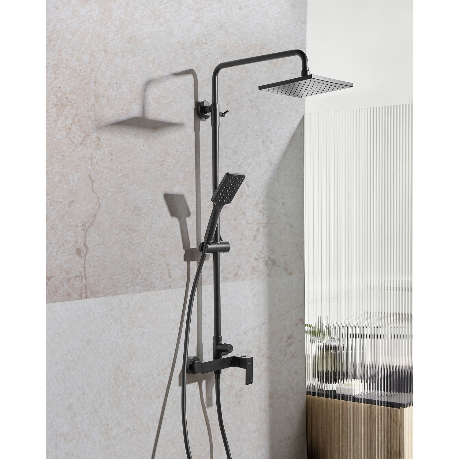 Beliani-CATAGENA-Douchemengkraan set met regendouche-Zwart-Messing