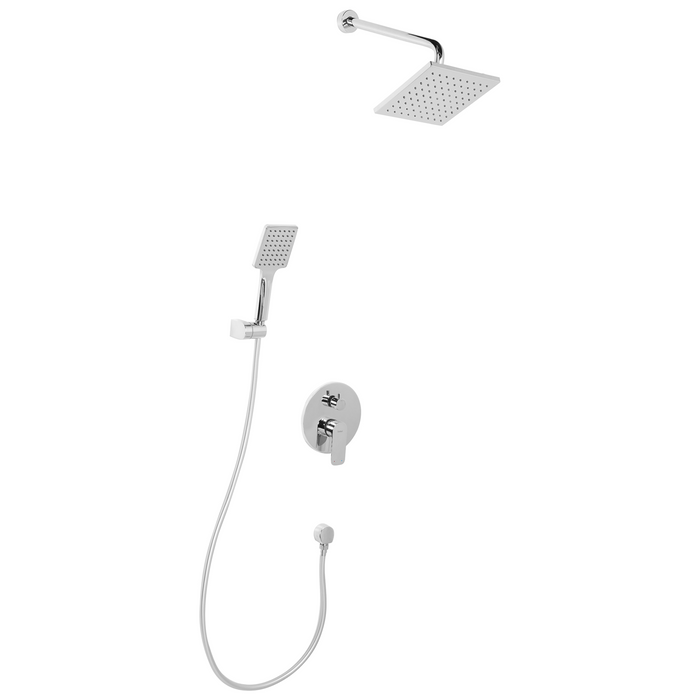 Beliani-GUARATUBA-Ingebouwde doucheset met regendouche-Zilver-Messing