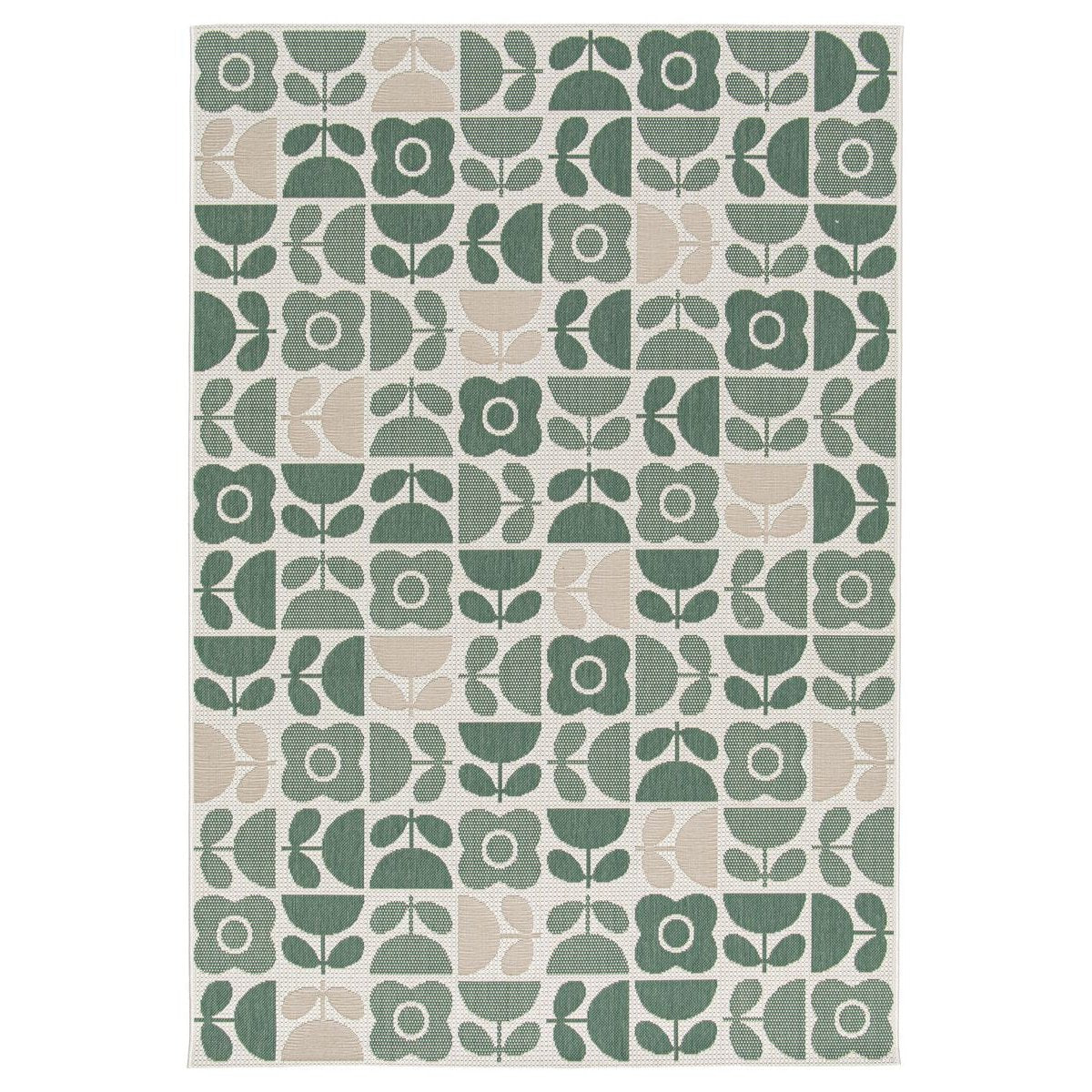 Boho&me Buitenkleed bloemen - Verdance Bloom groen - 200x290 cm