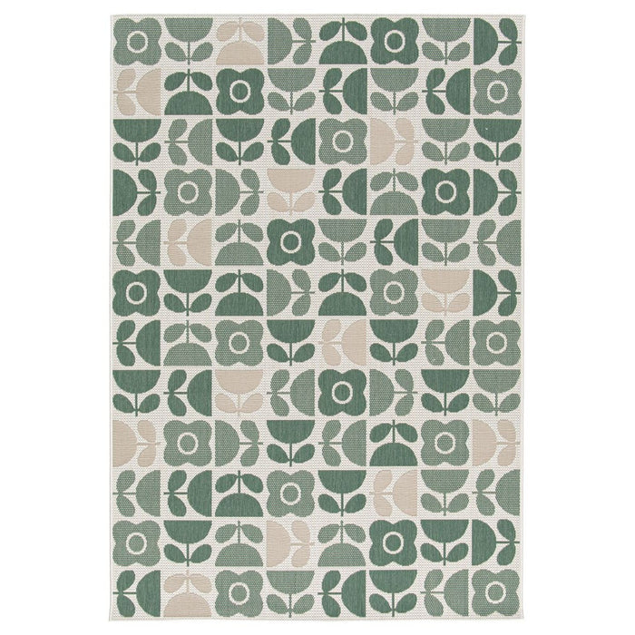 Boho&me Buitenkleed bloemen - Verdance Bloom groen - 200x290 cm