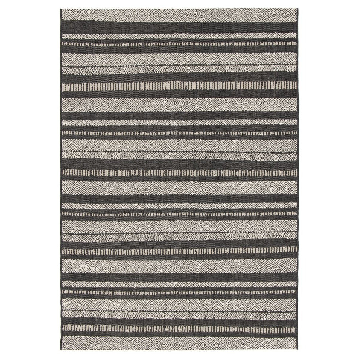 Boho&me Buitenkleed strepen - Verdance Cadence zwart - 160x230 cm