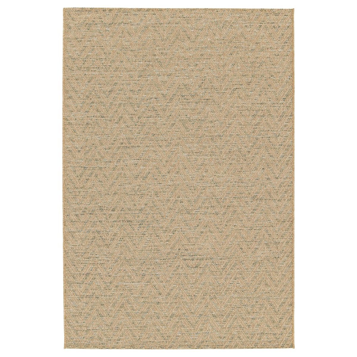 Boho&me Buitenkleed zig-zag  - Corde Chevron naturel|groen - 160x230