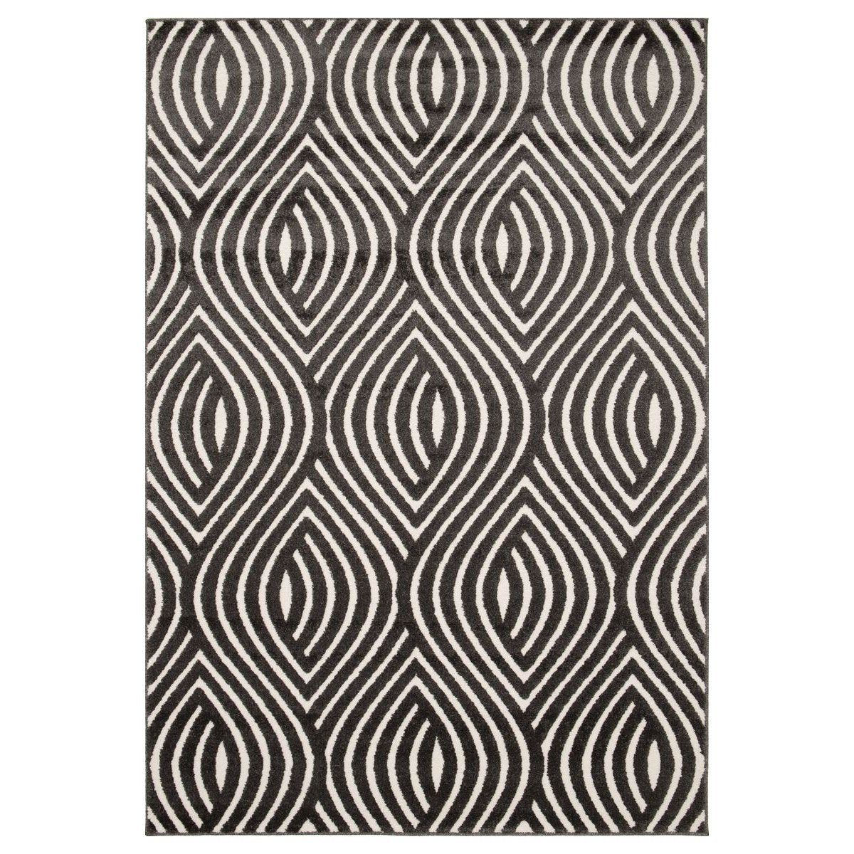 Amiah Retro vloerkleed - Forme Courant antraciet - 200x290 cm