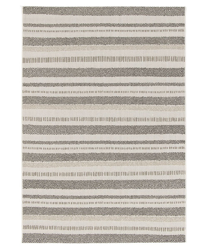 Boho&me Buitenkleed strepen - Verdance Cadence wit|zwart - 160x230 cm