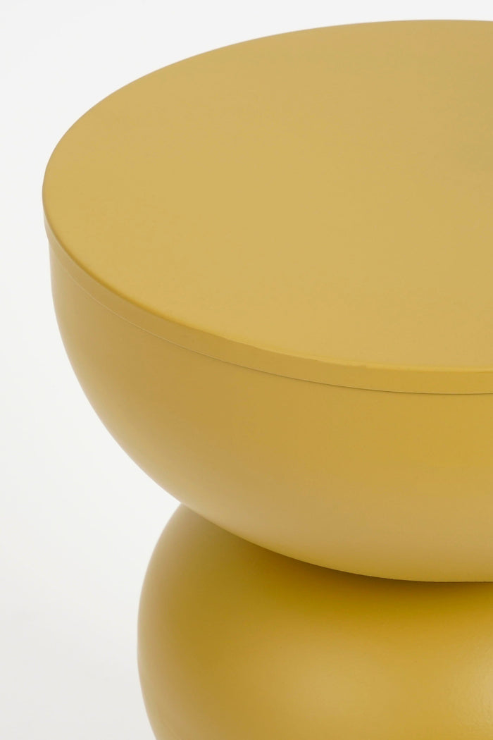 Mica Decorations Luna Bijzettafel - H46 x Ø32 cm - IJzer - Okergeel