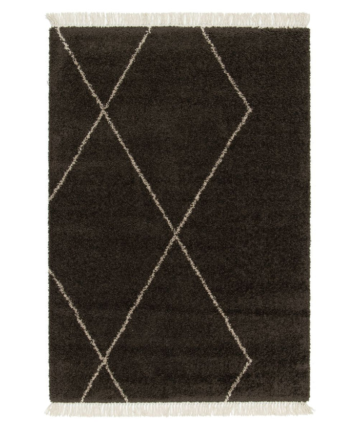 Boho&me Berber vloerkleed - Atlas Grid donkerbruin - 200x290 cm
