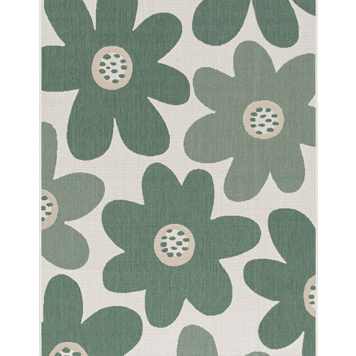 Boho&me Buitenkleed bloemen - Verdance Floral groen - 160x230 cm