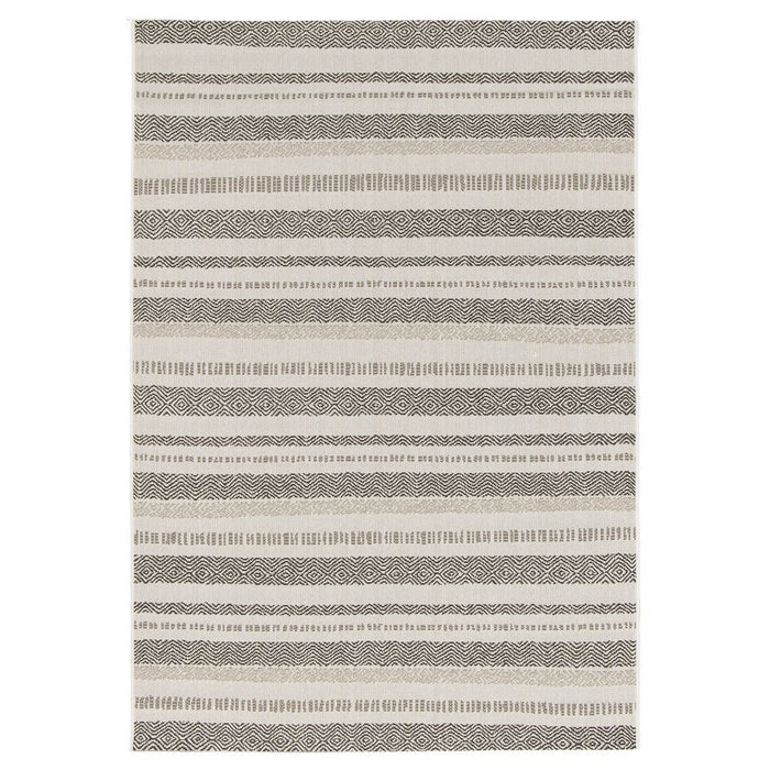 Boho&me Buitenkleed strepen - Verdance Cadence wit|zwart - 200x290 cm