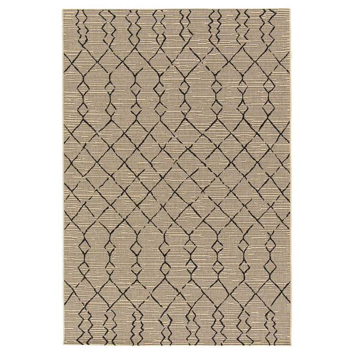 Boho&me Buitenkleed berber - Bask Taza beige|zwart - 200x290 cm