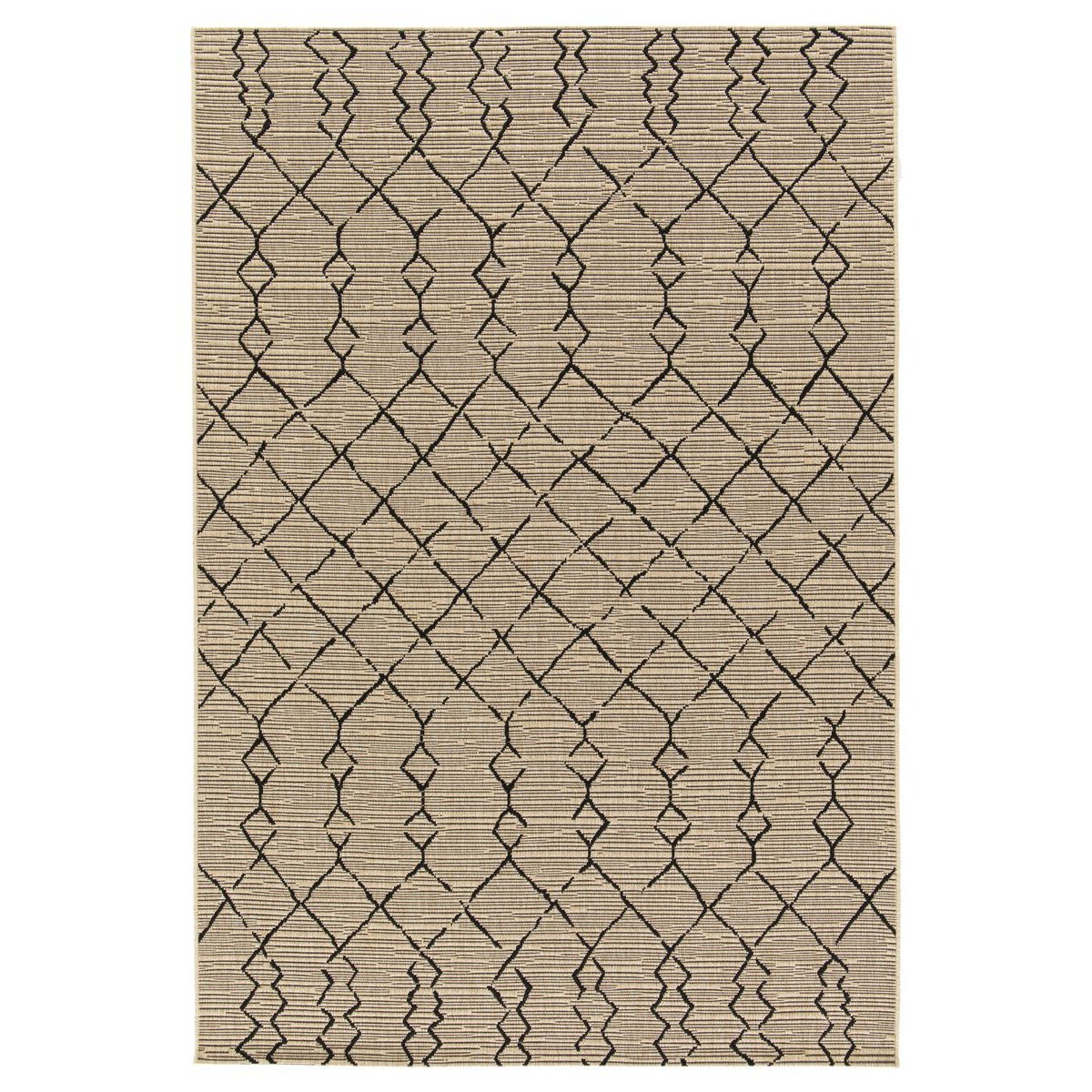 Boho&me Buitenkleed berber - Bask Taza beige|zwart - 200x290 cm