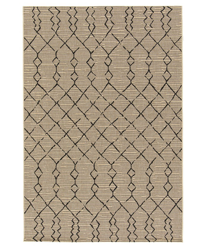 Boho&me Buitenkleed berber - Bask Taza beige|zwart - 200x290 cm