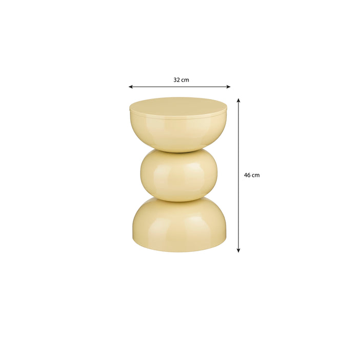 Mica Decorations Luna Bijzettafel - H46 x Ø32 cm - IJzer - Beige