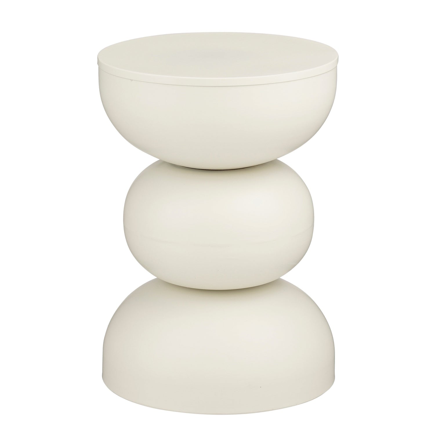 Mica Decorations Luna Bijzettafel - H46 x Ø32 cm - IJzer - Off-white