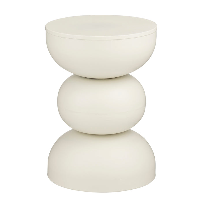 Mica Decorations Luna Bijzettafel - H46 x Ø32 cm - IJzer - Off-white