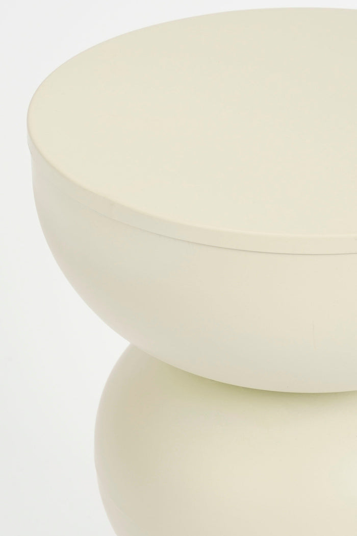 Mica Decorations Luna Bijzettafel - H46 x Ø32 cm - IJzer - Off-white