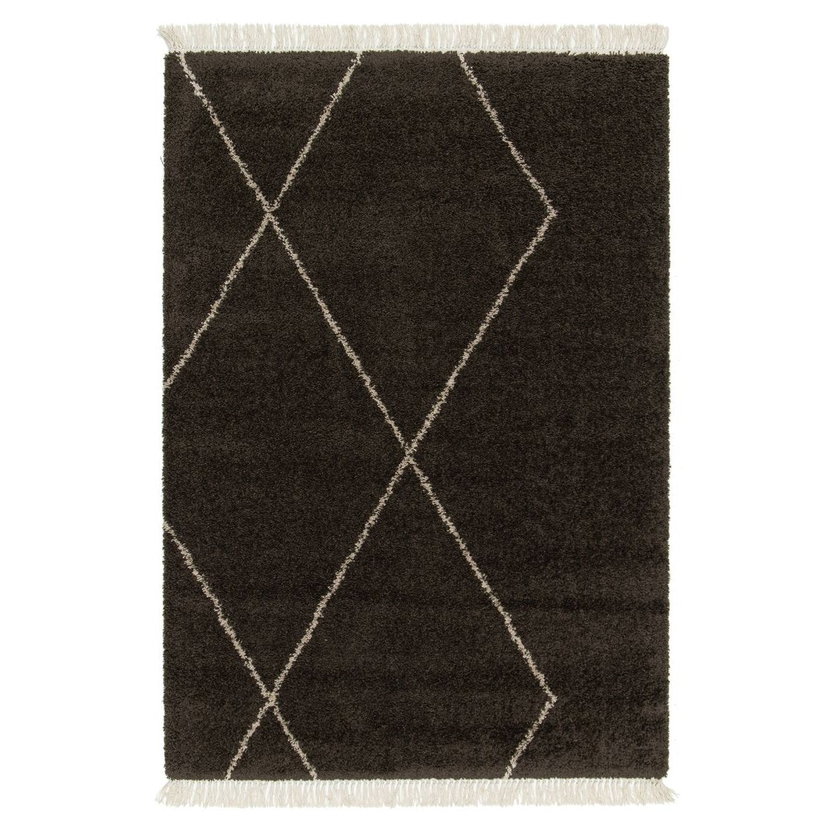 Boho&me Berber vloerkleed - Atlas Grid donkerbruin - 160x230 cm