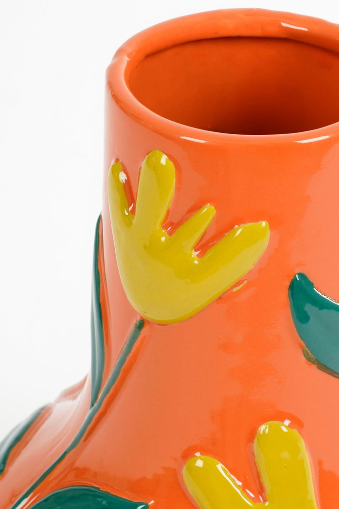 Mica Decorations Ava Vaas - H30 x Ø25 cm - Keramiek - Oranje