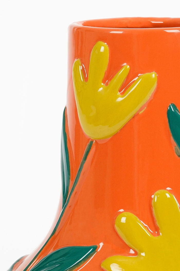 Mica Decorations Ava Vaas - H30 x Ø25 cm - Keramiek - Oranje