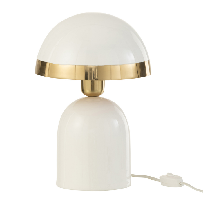 J-Line tafellamp Goud Boord - metaal - wit