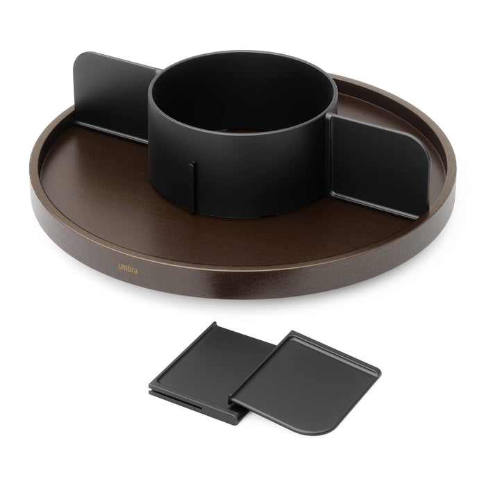 Umbra Lazy Susan Draaibare Organizer - Zwart/Walnoot