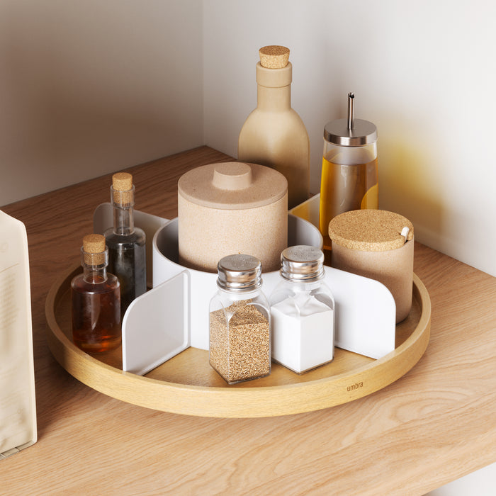 Umbra Lazy Susan Draaibare Organizer - Wit/Naturel