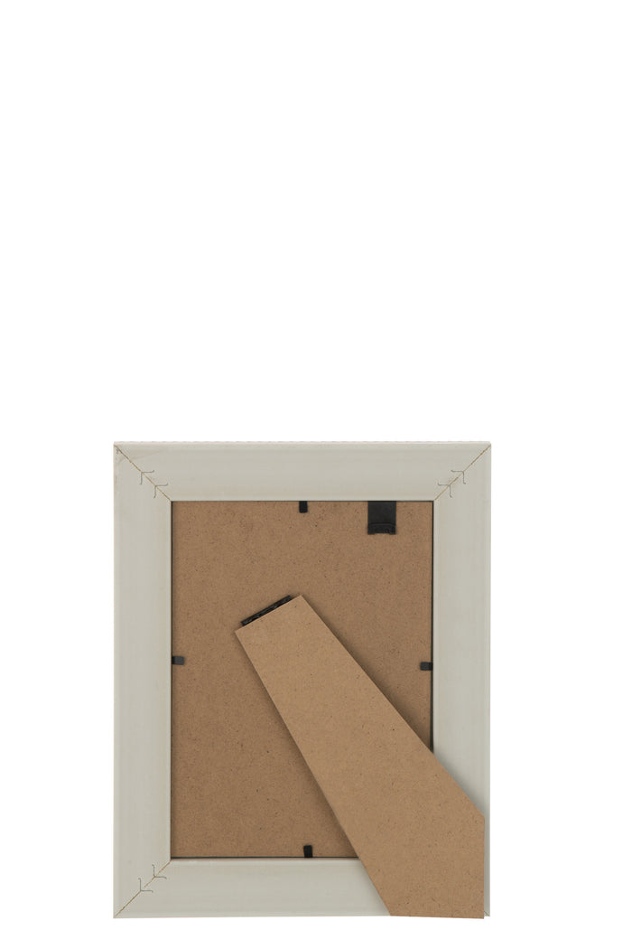 J-Line fotolijst Gewoven - hout - lichtbeige - 2 stuks