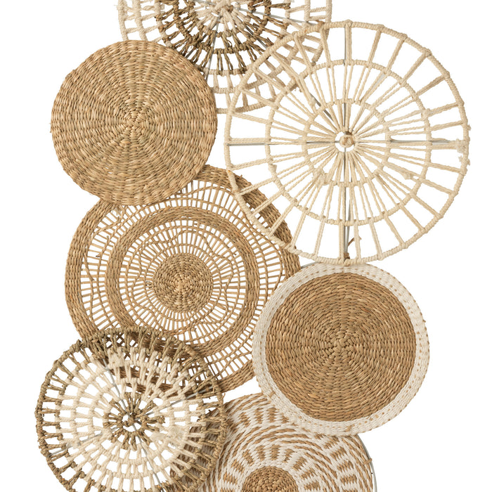 J-Line wanddecoratie Cirkels - jute - naturel