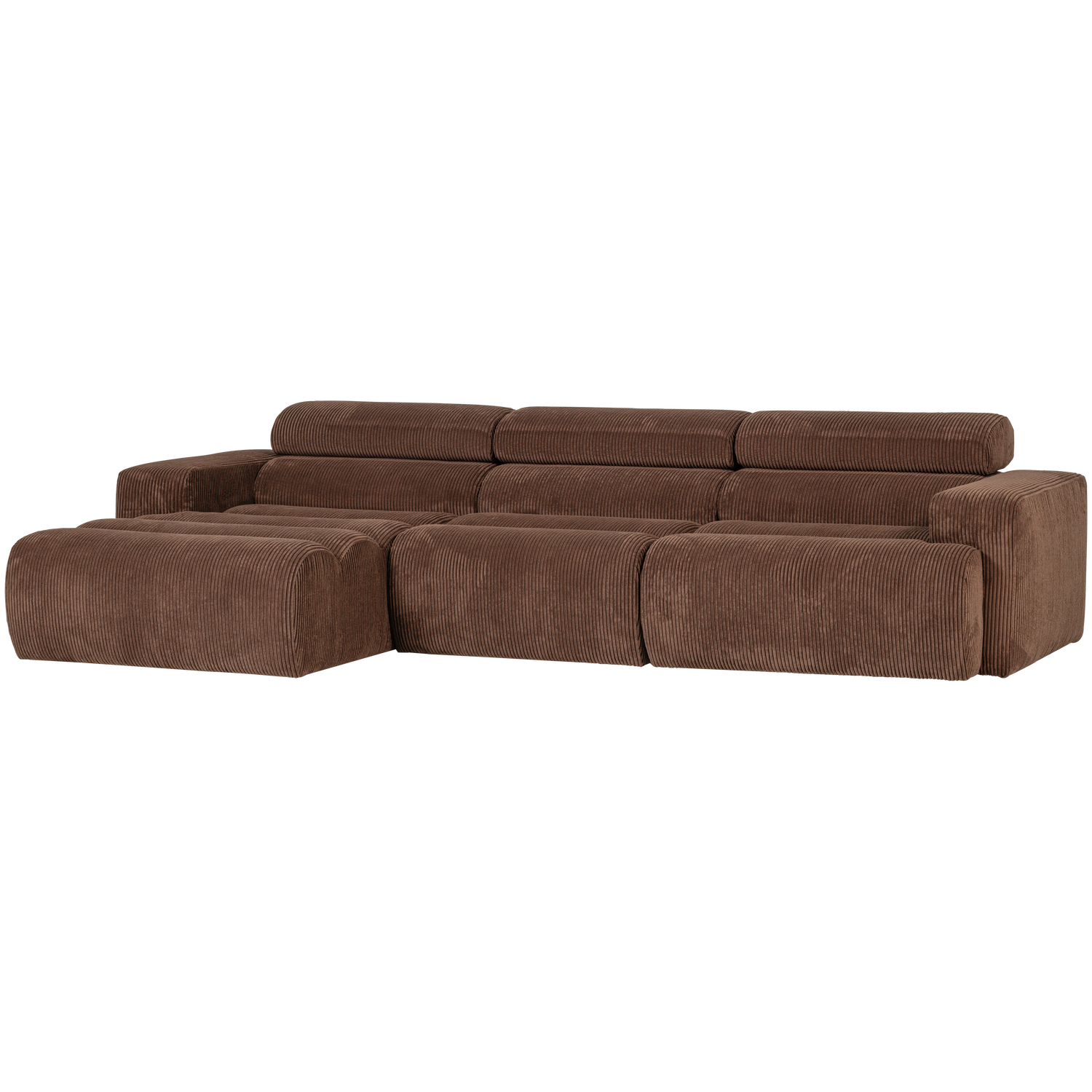WOOOD Novi Chaise Longue Bank Links - Ribstof - Grijsbruin