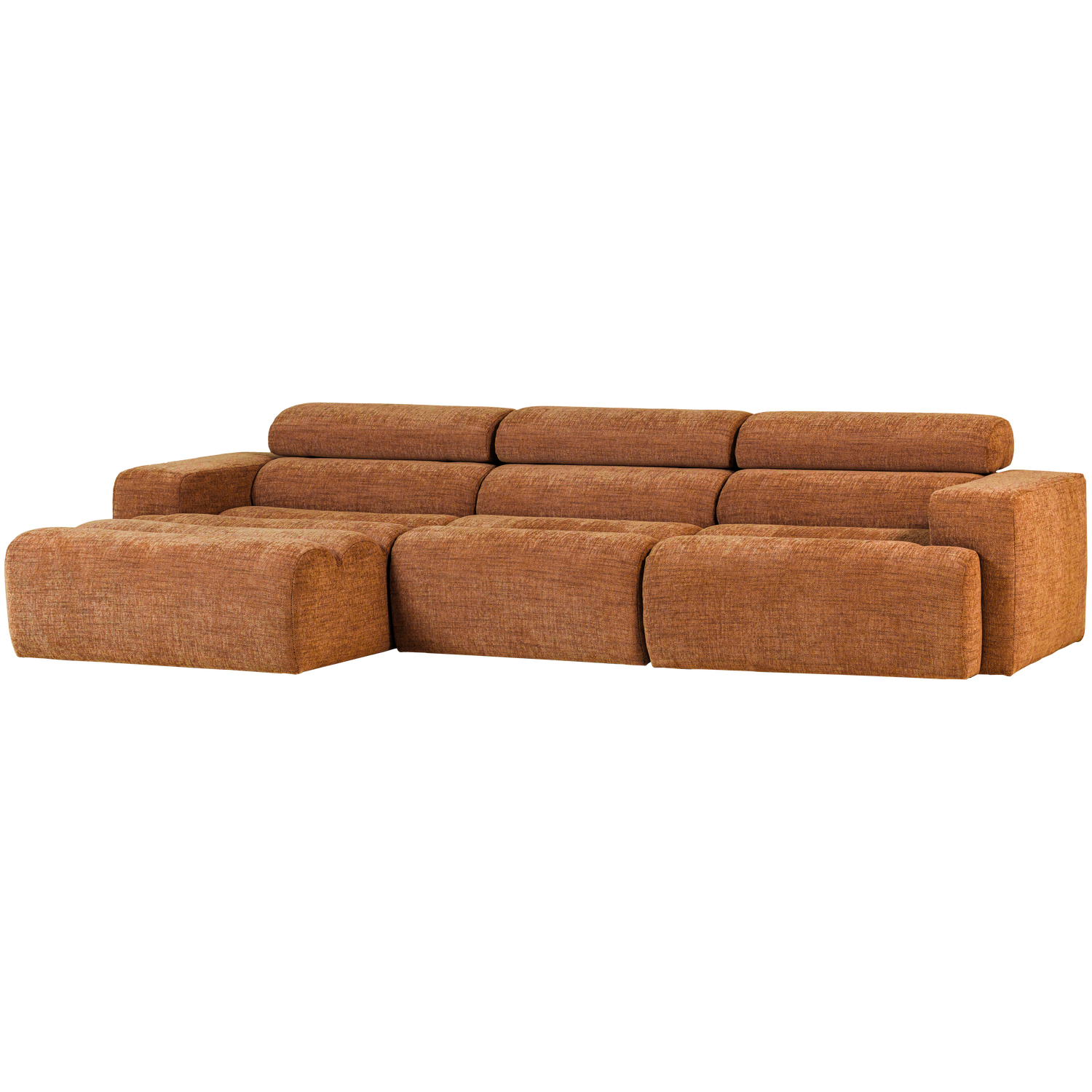 WOOOD Novi Chaise Longue Bank Links - Polyester - Oranje Melange