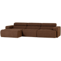 WOOOD Novi Chaise Longue Bank Links - Polyester - Mokka