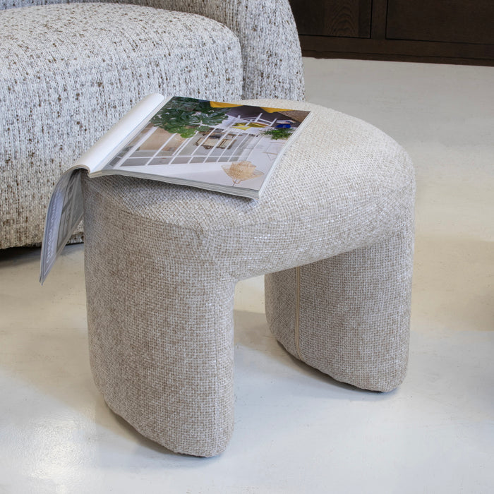 Giga Meubel - Poef Stof|Textiel Taupe - 47x42x42cm - Raven