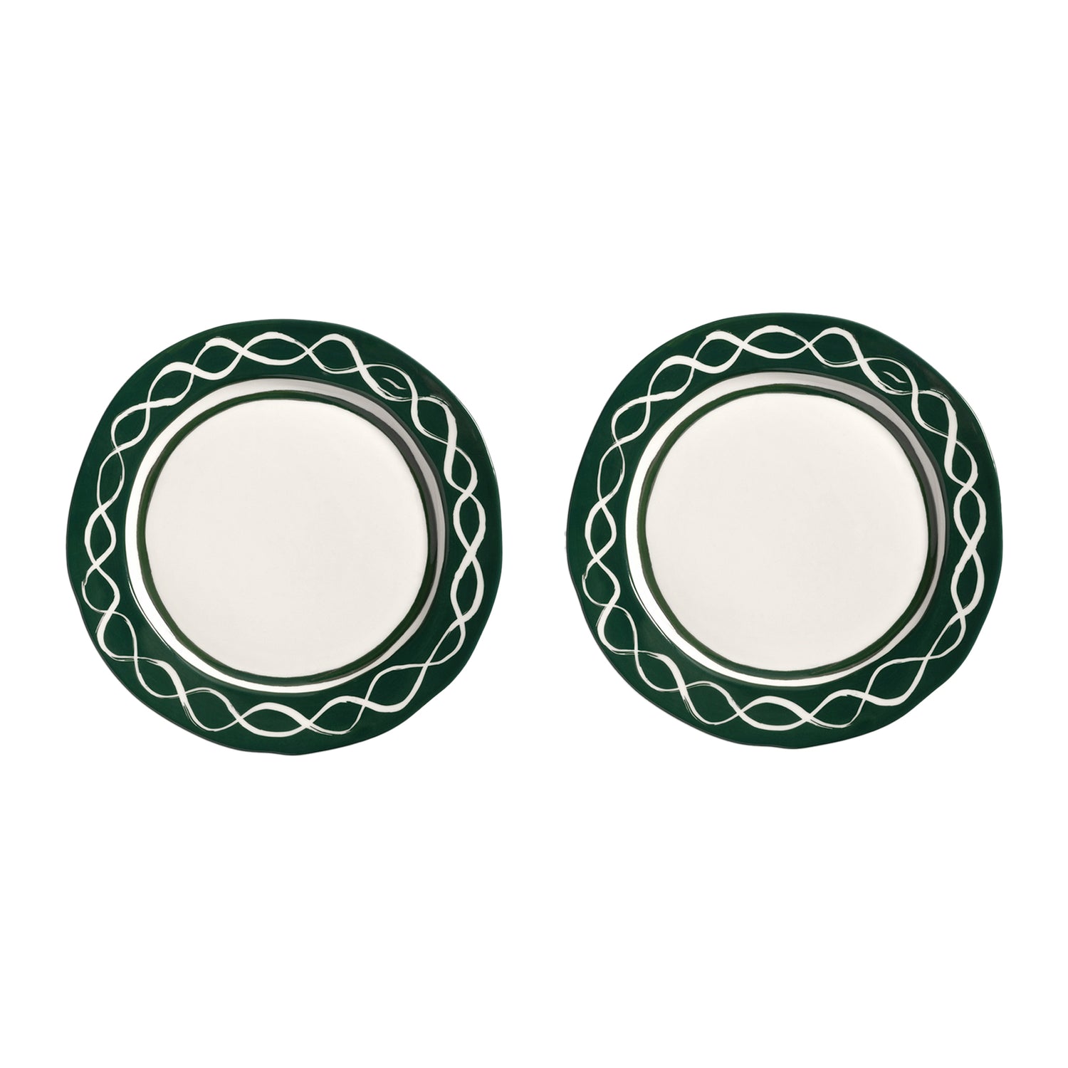 &k amsterdam Festivo Bord Ø 22,5 cm - Groen - Set van 2