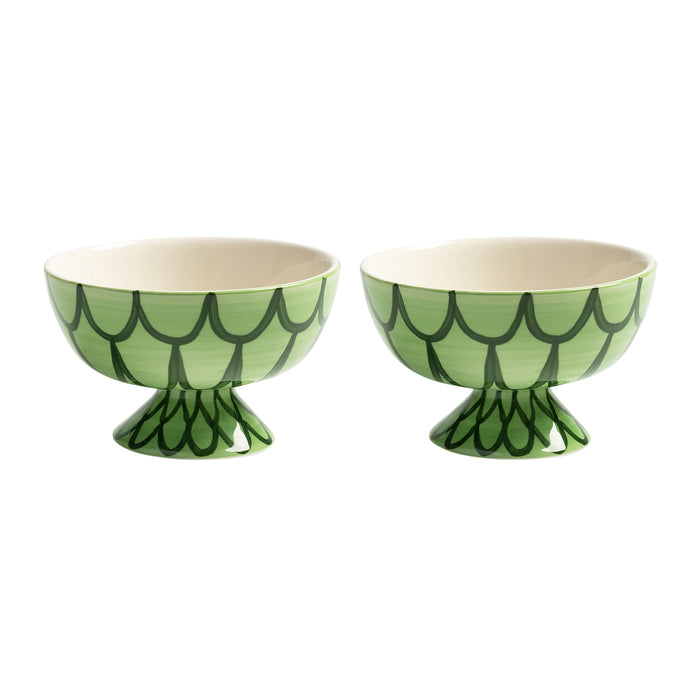 &k amsterdam Sirène Schaaltje - Groen - Set van 2