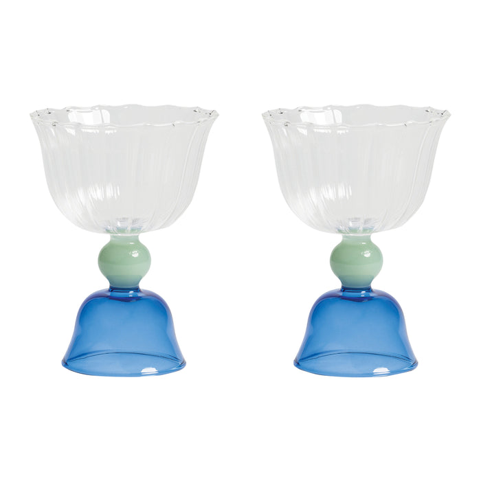 &k amsterdam Tulip Glas 2 st. - Blauw