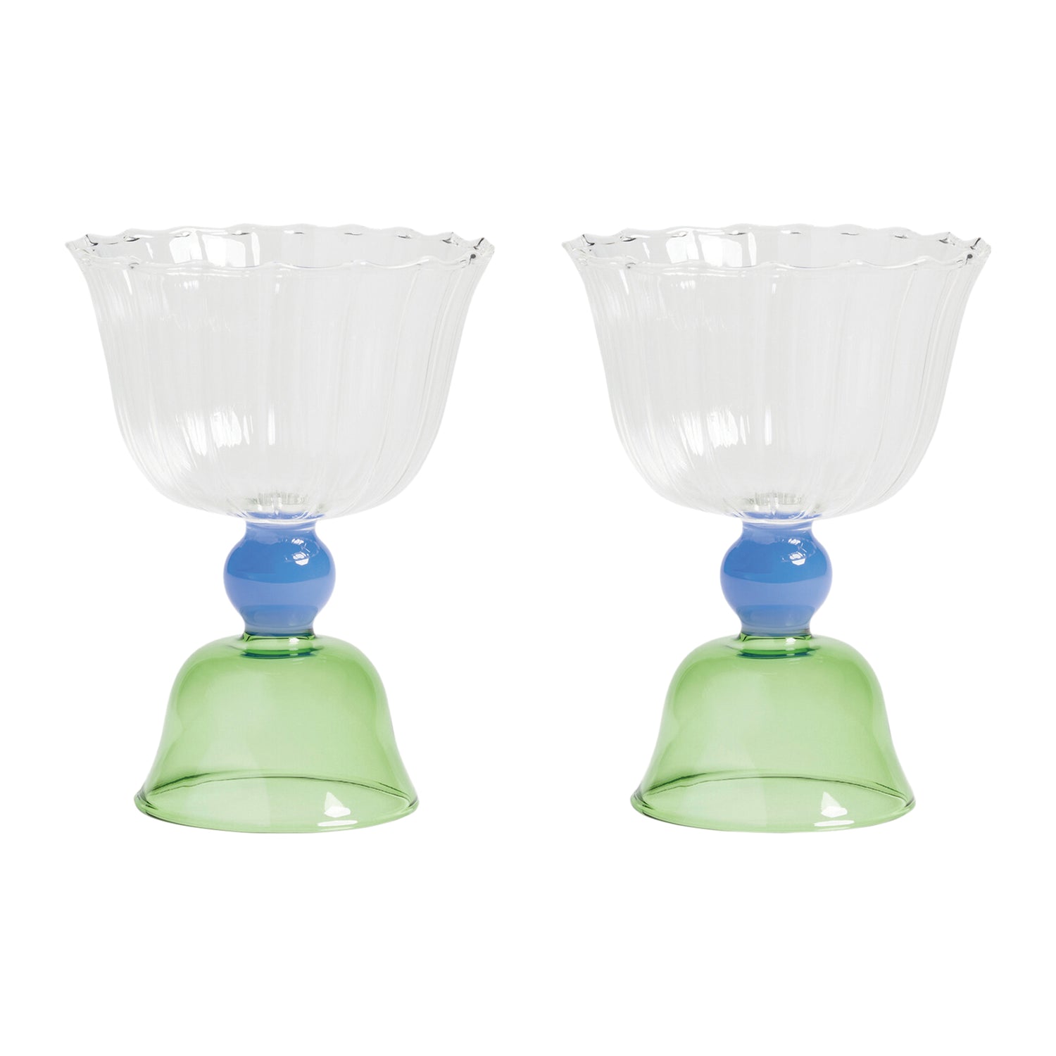 &k amsterdam Tulip Glas 2 st. - Groen