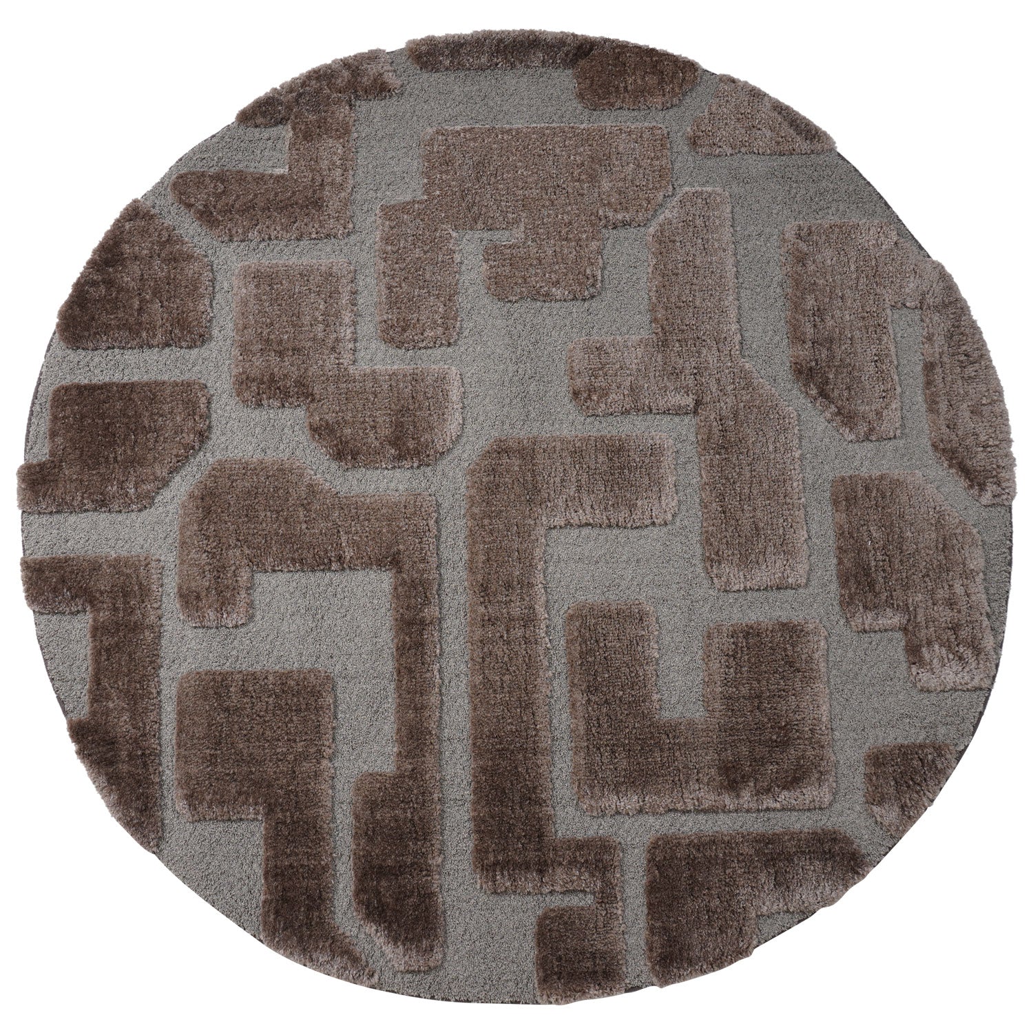 Veer Carpets - Vloerkleed Liana Bruin Rond ø160 cm