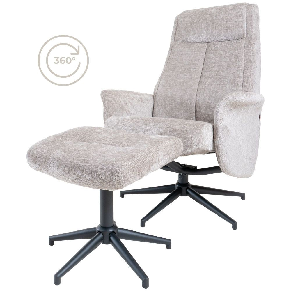 Home67 - Relaxfauteuil Bindy + Hocker - Perfect Harmony - Taupe 04