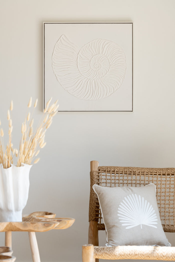 J-Line schilderij Schelp - canvas - wit