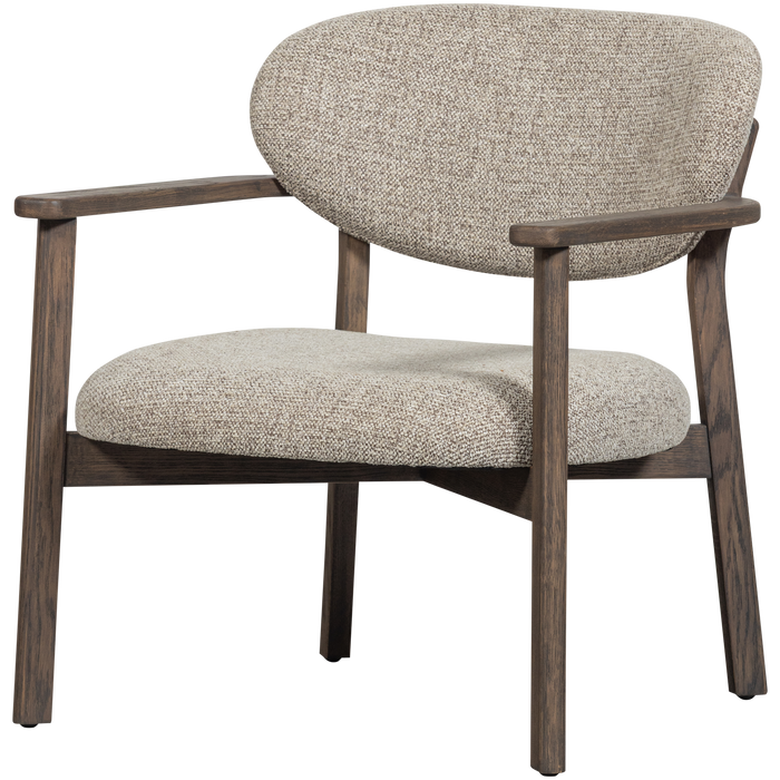 WOOOD Udar Fauteuil Met Houten Frame - Polyester - Donkerbruin