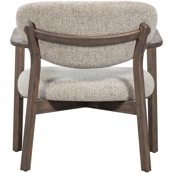 WOOOD Udar Fauteuil Met Houten Frame - Polyester - Donkerbruin