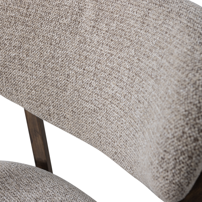 WOOOD Udar Fauteuil Met Houten Frame - Polyester - Donkerbruin