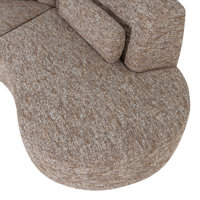 WOOOD Batavier Half Ronde Bank 4-Zits - Polyester - Lichtbruin