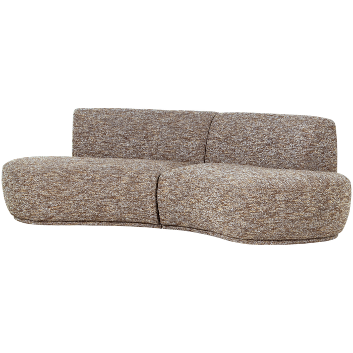 WOOOD Batavier Half Ronde Bank 4-Zits - Polyester - Lichtbruin