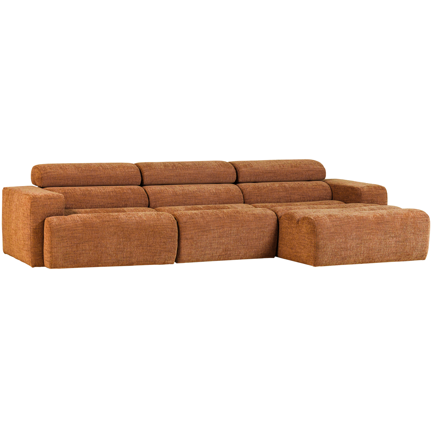 WOOOD Novi Chaise Longue Bank Rechts - Polyester - Oranje Melange