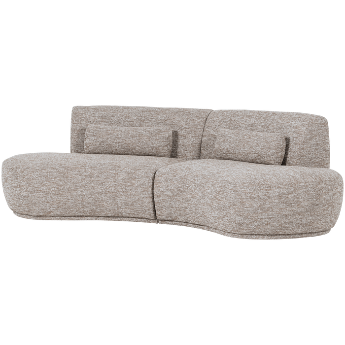 WOOOD Batavier Half Ronde Bank 4-Zits - Polyester - Zand Melange