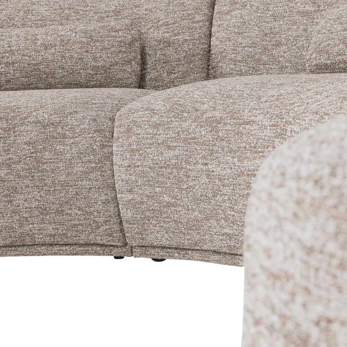 WOOOD Batavier Half Ronde Bank 6-Zits - Polyester - Zand Melange