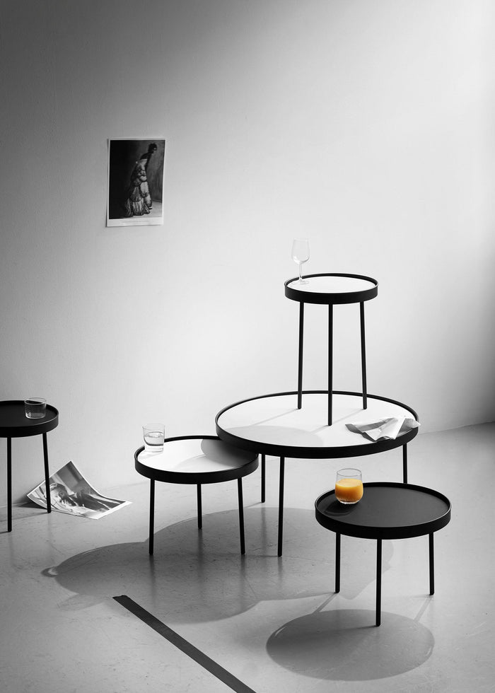 Stilk salontafel Ø74 zwart